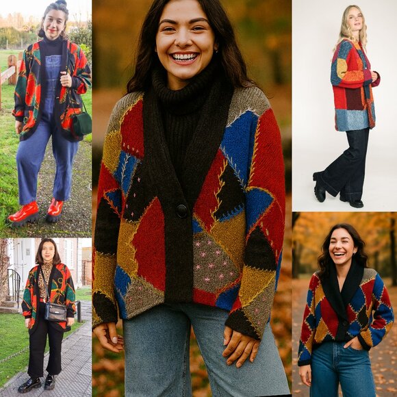 Handmade Vintage Raverly #11 Crazy Quilt Patchwork Crochet Pattern - Picture 2 of 12